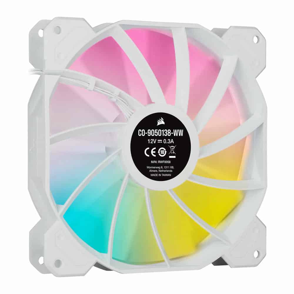 (image for) Corsair iCUE SP140 RGB ELITE Performance White Single 140mm PWM Fan Expansion Pack